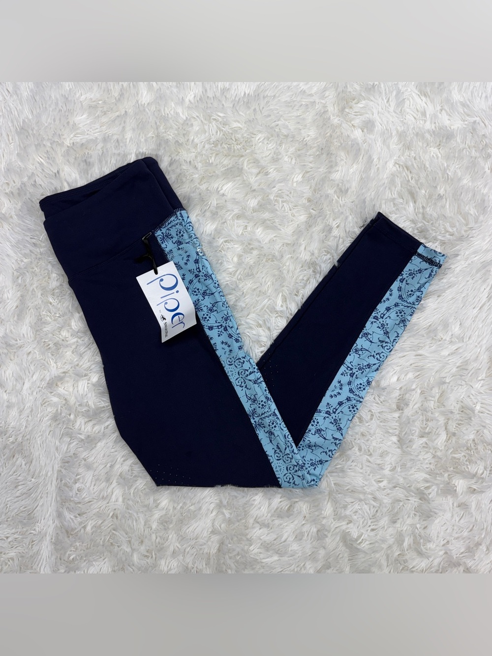 New Women’s Medium Navy Smartpak Knee Patch Horseback Riding Tights Breeches
